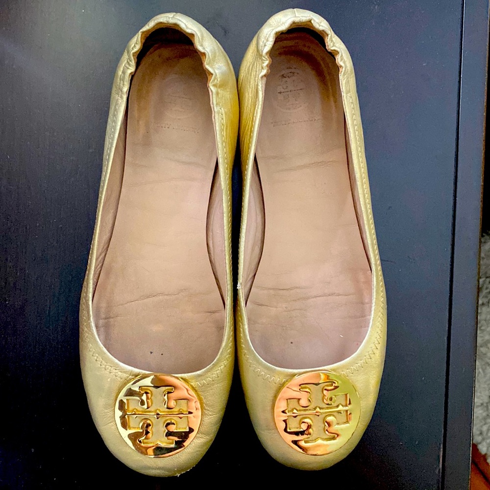 Gold Tory Burch flats